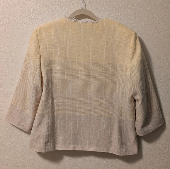 Alfred Dunner Butter Yellow Collarless Blazer - Picture 4 of 6